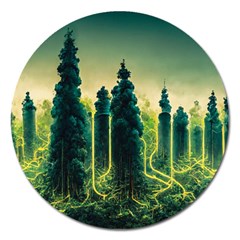 Ai Generated Soil Forest Crisis Nature Magnet 5  (round)