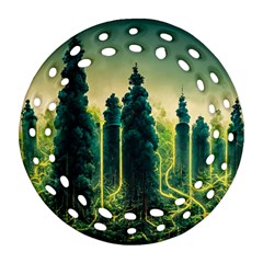 Ai Generated Soil Forest Crisis Nature Round Filigree Ornament (two Sides) by Ravend