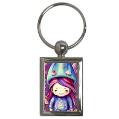 Liberty Cap Sacred Mushroom Charm Key Chain (rectangle) by GardenOfOphir