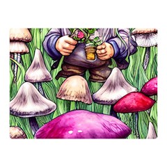 Sacred Mushroom Wizard Glamour Premium Plush Fleece Blanket (mini) by GardenOfOphir