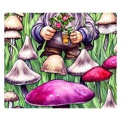 Sacred Mushroom Wizard Glamour Premium Plush Fleece Blanket (small) by GardenOfOphir