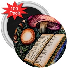 Conjure Mushroom Charm Spell Mojo 3  Magnets (100 pack)