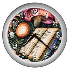 Conjure Mushroom Charm Spell Mojo Wall Clock (Silver)