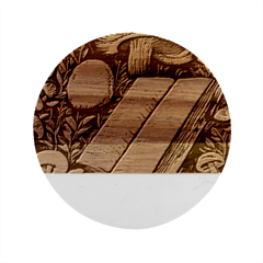 Conjure Mushroom Charm Spell Mojo Marble Wood Coaster (Round)