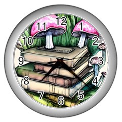 Liberty Cap Magic Mushroom Charm Wall Clock (silver) by GardenOfOphir