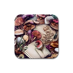 Toadstools And Charms For Necromancy And Conjuration Rubber Square Coaster (4 Pack) by GardenOfOphir