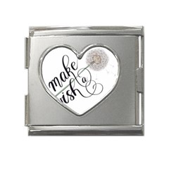 Make A Wish Mega Link Heart Italian Charm (18mm) by digitalparadise