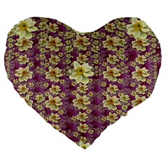 Lotus Flowers In Nature Will Always Bloom For Their Rare Beauty Large 19  Premium Heart Shape Cushions by pepitasart