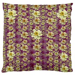 Lotus Flowers In Nature Will Always Bloom For Their Rare Beauty Large Premium Plush Fleece Cushion Case (two Sides) by pepitasart