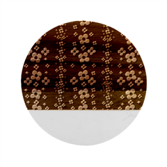 Oil Painted Bloom Brighten Up In The Night Marble Wood Coaster (round) by pepitasart