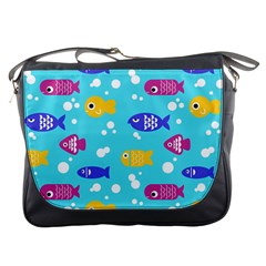 Fish Graphic Seamless Pattern Seamless Pattern Messenger Bag by Ravend