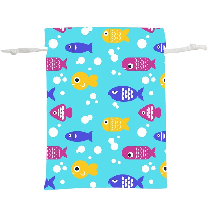 Fish Graphic Seamless Pattern Seamless Pattern Lightweight Drawstring Pouch (XL)