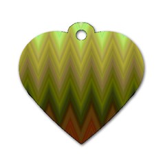 Zig Zag Chevron Classic Pattern Dog Tag Heart (one Side) by Celenk