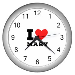 I Love Mary Wall Clock (silver) by ilovewhateva