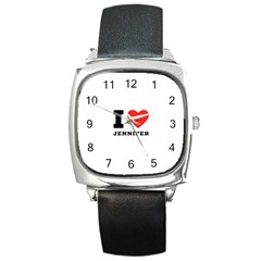 I Love Jennifer  Square Metal Watch by ilovewhateva