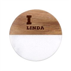 I Love Linda  Classic Marble Wood Coaster (round)  by ilovewhateva