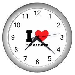 I love Elizabeth  Wall Clock (Silver)