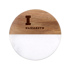 I love Elizabeth  Classic Marble Wood Coaster (Round) 