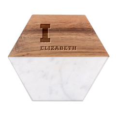 I love Elizabeth  Marble Wood Coaster (Hexagon) 