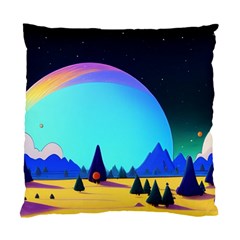 Ai Generated Trees Stars Planets Dreamlike Sun Standard Cushion Case (two Sides) by Ravend