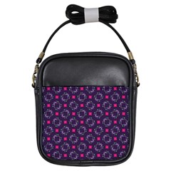 Geometric Pattern Retro Style Background Girls Sling Bag