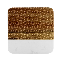 Geometric Pattern Retro Style Background Marble Wood Coaster (square) by Ravend