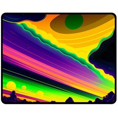 Jupiter Clouds Dan Mumford Stars Yellow Planets Fleece Blanket (medium)