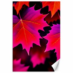 Leaves Purple Autumn Evening Sun Abstract Canvas 20  X 30  by Ravend