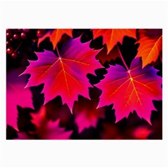 Leaves Purple Autumn Evening Sun Abstract Large Glasses Cloth