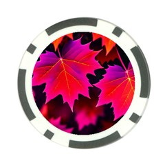 Leaves Purple Autumn Evening Sun Abstract Poker Chip Card Guard (10 Pack)