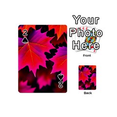 Leaves Purple Autumn Evening Sun Abstract Playing Cards 54 Designs (mini) by Ravend