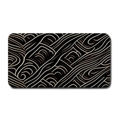 Black Coconut Color Wavy Lines Waves Abstract Medium Bar Mat by Ravend