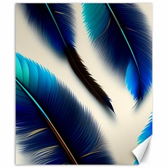 Feathers Pattern Design Blue Jay Texture Colors Canvas 20  X 24 