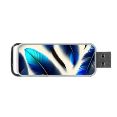 Feathers Pattern Design Blue Jay Texture Colors Portable Usb Flash (two Sides) by Ravend