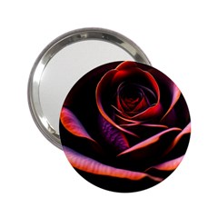 Purple Flower Rose Flower Black Background 2 25  Handbag Mirrors