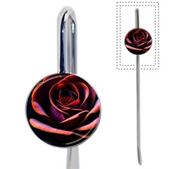 Purple Flower Rose Flower Black Background Book Mark by Ravend