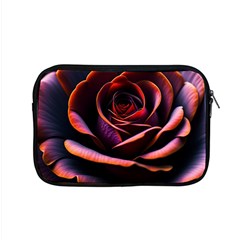 Purple Flower Rose Flower Black Background Apple Macbook Pro 15  Zipper Case by Ravend