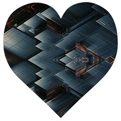 Background Pattern Geometric Glass Mirrors Wooden Puzzle Heart