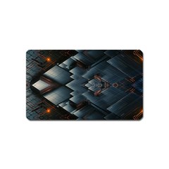 Background Pattern Geometric Glass Mirrors Magnet (name Card)