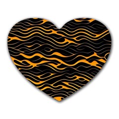 Waves Pattern Golden 3d Abstract Halftone Heart Mousepad