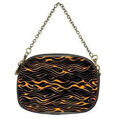 Waves Pattern Golden 3d Abstract Halftone Chain Purse (one Side)