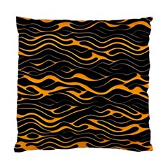 Waves Pattern Golden 3d Abstract Halftone Standard Cushion Case (one Side) by Ravend