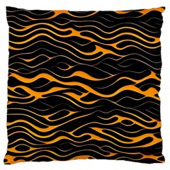 Waves Pattern Golden 3d Abstract Halftone Large Cushion Case (two Sides) by Ravend