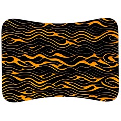 Waves Pattern Golden 3d Abstract Halftone Velour Seat Head Rest Cushion by Ravend