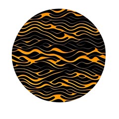 Waves Pattern Golden 3d Abstract Halftone Mini Round Pill Box (pack Of 3) by Ravend