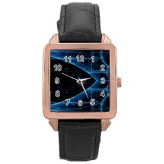 Technology Digital Business Polygon Geometric Rose Gold Leather Watch  by Ravend