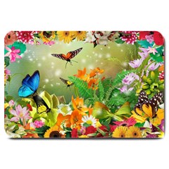 Floral Flowers Nature Plants Decorative Design Large Doormat