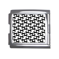 Playful Pups Black And White Pattern Mega Link Italian Charm (18mm) by dflcprintsclothing