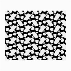 Playful Pups Black And White Pattern Small Glasses Cloth by dflcprintsclothing