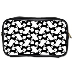 Playful Pups Black And White Pattern Toiletries Bag (two Sides) by dflcprintsclothing
